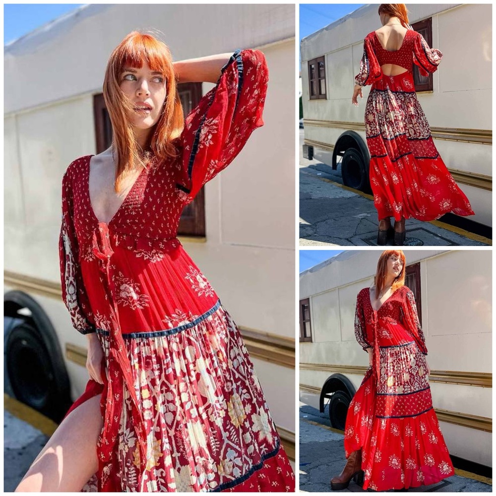 𝓯𝓹 Free People ~ Bali Laurel Maxi Dress - Picture 1 of 12